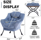 Lazy Chair with Ottoman, Modern Accent Chair Contemporary Lounge Leisure Sofa - Image 3