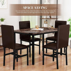 AWQM 5 Piece Dining Table Set for 4, Faux Marble Kitchen Table and Chairs for 4 - Image 3