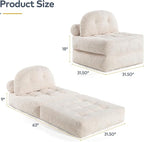 Convertible Corduroy Floor Sofa, 3-in-1 Folding Lazy Sofa Bed - Image 2