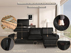 EASE MOOSE Large Seat Velvet L-Shaped Sofa, Soft 4 Seat Couch - Image 9