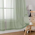 Simplebrand Sage Tier Curtains for Kitchen 24 Inches Long 2 PaSet, Rod Pocket - Image 4