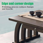 Portable Japanese Floor Table, Wooden Rectangular Coffee Table - Image 3