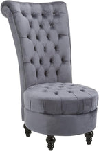 HOMCOM Retro High Back Armless Royal Accent Chair Fabric Upholstered Tufted Seat by HOMCOM