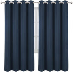 Navy Blue Blackout Curtains/52 x 72 Inch/Set of 2 Panels Room Darkening Curtains - Image 2