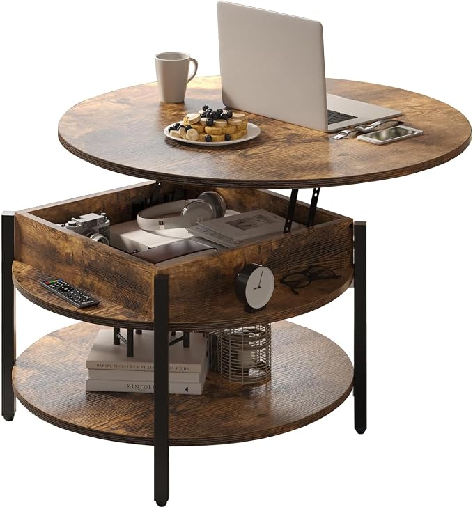 FABATO Round Lift Top Coffee Table by FABATO