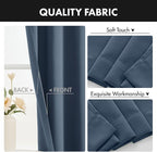 MIULEE 84 Inch Length Stone Blue Blackout Bedroom Curtains Set of 4 | Thermal - Image 7