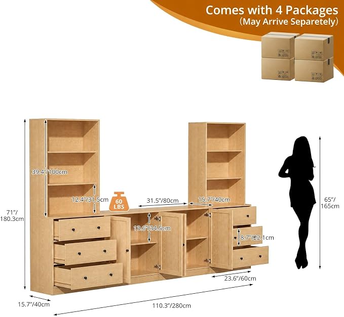 TUSY 71" Large TV Stand Set - Image 2