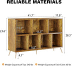 7-Cube Storage Organizer with Natural Wood Legs, Mid-Century Modern Bookcase - Image 3