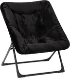 Comfy Saucer Chair for Adults, Soft Faux Fur Bedroom Chair, Accent Dorm Chairs by MordchilHF