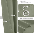 MIULEE Blackout Curtains for Bedroom 2 Panels 40 x 45 Inch Long Sage | Thermal - Image 4