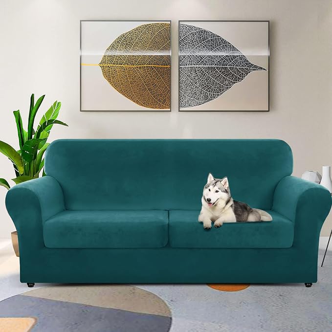 ZNSAYOTX Oversized Velvet 3 Piece Couch Cover - Image 2