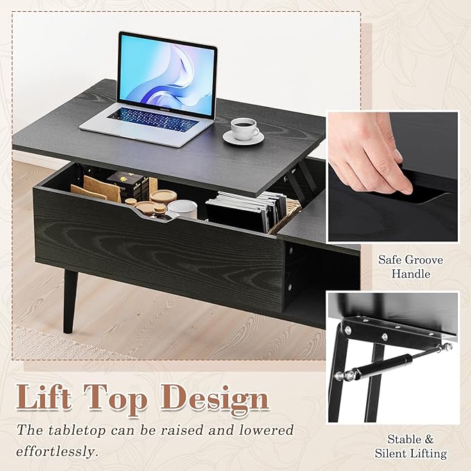 OLIXIS Wood Lift Top Coffee Table - Image 2