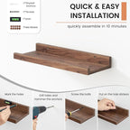 Floating Picture Ledge Shelves Set of 8, 16 Inch Shelves - Image 5