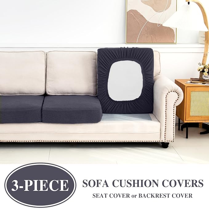 LA MEACK Couch Cushion Covers Seat Cushion Cover Stretch Couch Cover Separate - Image 3