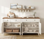 WAMAPT Buffet Cabinet with 4 Doors and 2 Drawers, Large Coffee Bar Table Wood - Image 4