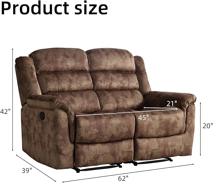 EBELLO Loveseat Recliner Sofa for Living Room, Extra Wide Modern Overstuffed 2 - Image 2
