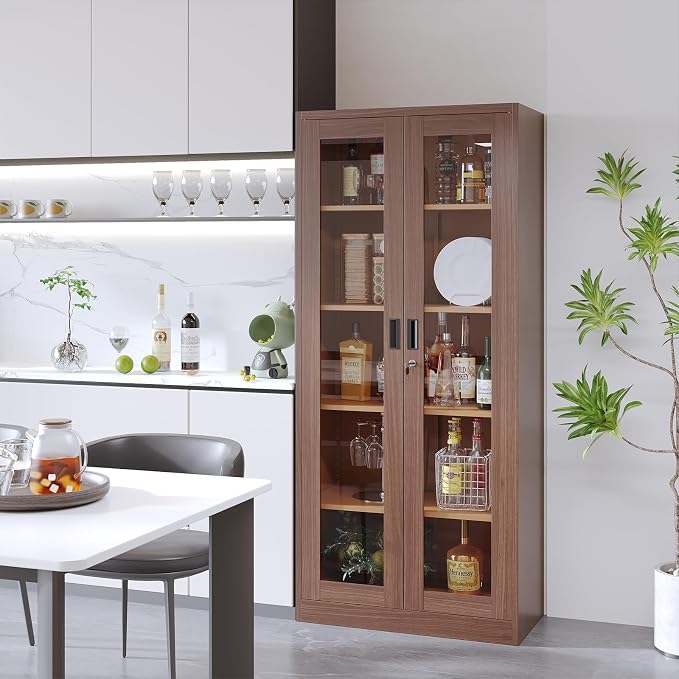 Display Cabinet with Glass Doors, Display Case Cabinet - Image 7
