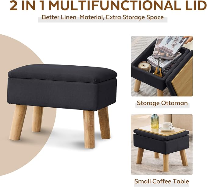 Storage Ottoman, Small Foot Stool Ottoman - Image 5