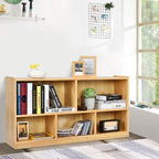Tangkula 5 Cube Bookcase, 2 Tier Wooden Storage Open Bookshelf, Kid's Playroom - Image 2