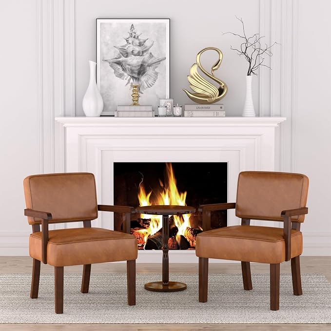 FAGAGA Accent Chair, PU Leather Living Room Chairs Oversize - Image 4