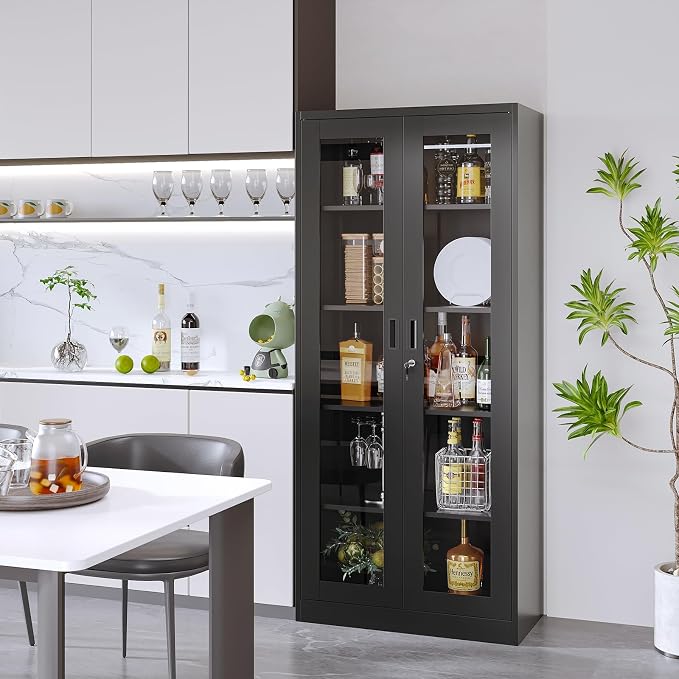 Display Cabinet with Glass Doors, Display Case Cabinet - Image 6