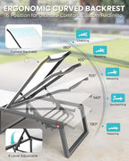 Aluminum Chaise Lounge Chair Outdoor, Foldable& No Assembly Patio Pool Lounge - Image 4