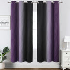 Black and Purple Ombre Blackout Curtains 72 Inch Length | Room Darkening - Image 2