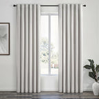 Topfinel 84 Inch Longth 40 Inch Wide 100% Blackout Linen Curtains 2 Panels Set by Topfinel