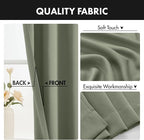 MIULEE Set of 4 Sage Green 45 Inch Short Blackout Kitchen Window Curtains | - Image 8