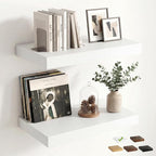 12 inch Deep Floating Shelves for Wall, 24 inch Wide Engineered Wood Wall by Venusmiles