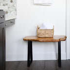 WELLAND Live Edge Cedar Bench, Farmhouse Entryway Bench - Image 9