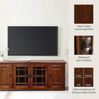Leick Home 82360 Solid Wood Mission Oak Four Door TV Stand - Image 8