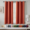 MIULEE Fall Blackout Curtains for Bedroom 2 Panel 40"x63" Long Burnt Orange | by MIULEE