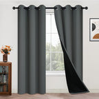 Yakamok Dark Grey 100% Blackout Curtains 84 Inches Long 42" Wide 2 Panels | by Yakamok