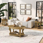 Solid Wood Coffee Table Set for Living Room, Coffee Table & 2 End Side Table - Image 3