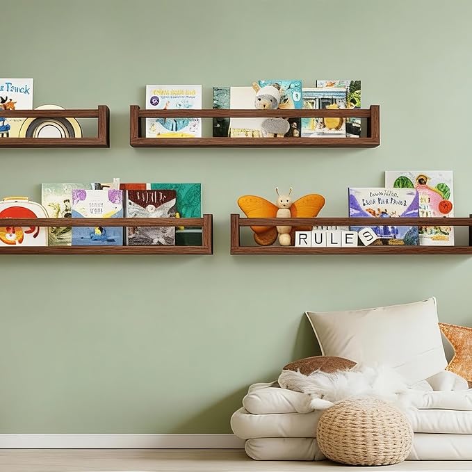 Fixwal Nursery Book Shelves, 23.6 Inch Floating Bookshelves - Image 6