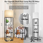 RUNTOP Plus Floor Lamp with Shelves, Shelf Lamp with 15W LED Bulb, 3 Colors - Image 2