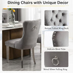 Henf 63"-79" Dining Table Set for 8, 9 Pieces Extendable Dining Table and 8 - Image 6