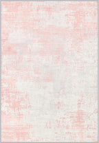 2x3 Washable Entryway Rug: Modern Abstract Soft Carpet Pink White | by FXRHLP