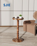 Round Wooden Side Table & Drink Table | Sturdy & Functional Mid-Century Modern - Image 2