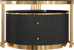 Modern 2 Pieces Black Round Nesting Coffee Table - Image 8