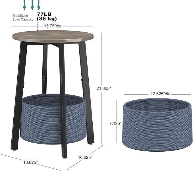 sthmec Small Round Side End Table - Image 3