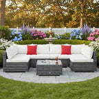 Tangkula 7 Pieces Wicker Patio Furniture Set, All-Weather Outdoor Rattan - Image 3
