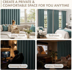 MIULEE 4 Panel Set Short Bedroom Blackout Curtains 54 Inch Long Dusty Blue | - Image 5