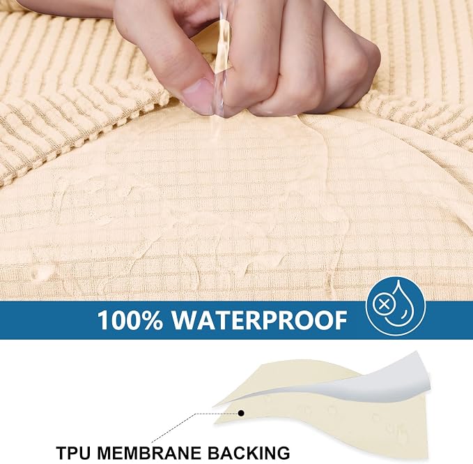 Waterproof Sectional Couch Covers, Non Slip Sofa Cushion Covers | L Shape - Image 3