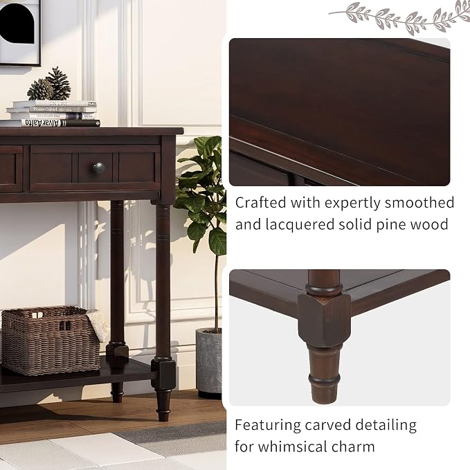 Merax Wood Sofa Table Console Table, Entryway Table Traditional Design - Image 6