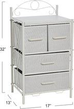 Household Essentials Scandinavian White Iron & Wood Four-Drawer Chest - Image 3