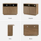 mopio Brooklyn Corner Storage Cabinet, Mid Century Modern Buffet, Entertainment - Image 8