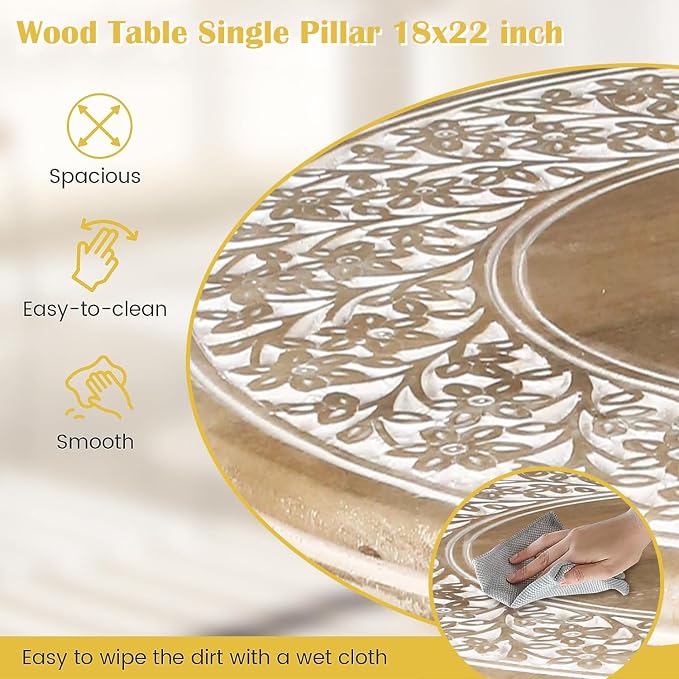 Lightnpro Carved Round End Table - Image 4
