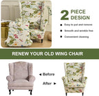 HAOYONG Wing Chair Slipcovers Printed Wingback Chair Covers 2 Pieces Wingback - Image 7